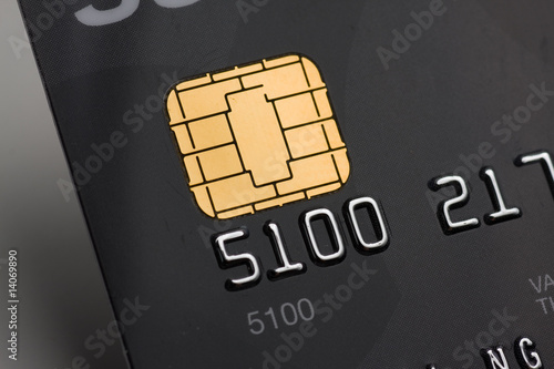 Credit card with gold chip