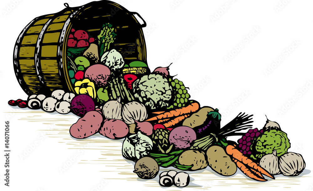 Barrel of Fresh Vegetables Barrel of Fresh Vegetables