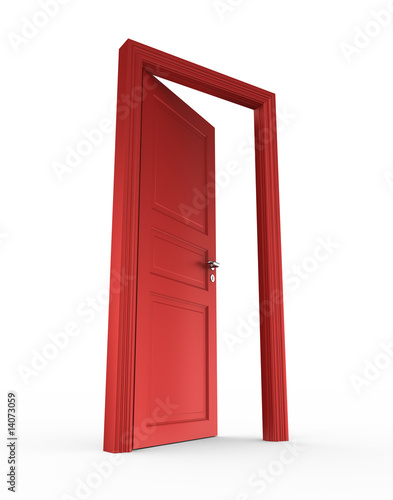 Open red door