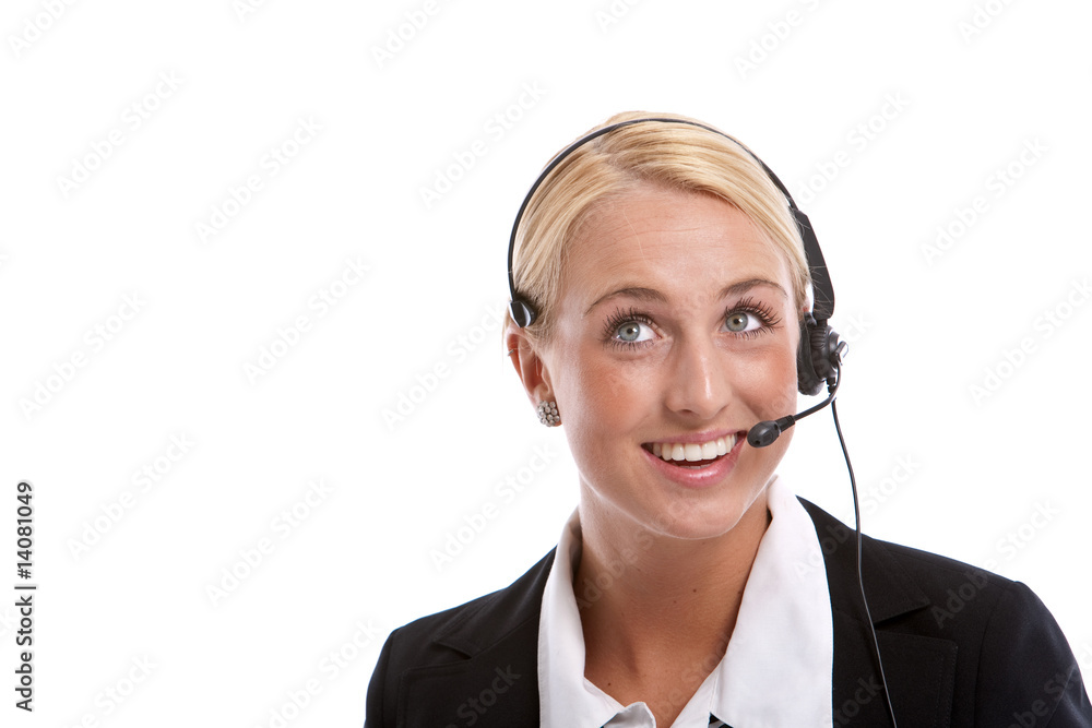 Beautiful receptionist on the phone Beautiful receptionist on the phone