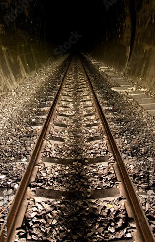 Darkness of train tunnel