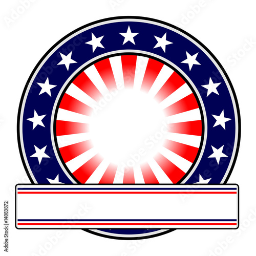 United States colors. Round emblem with copy space.