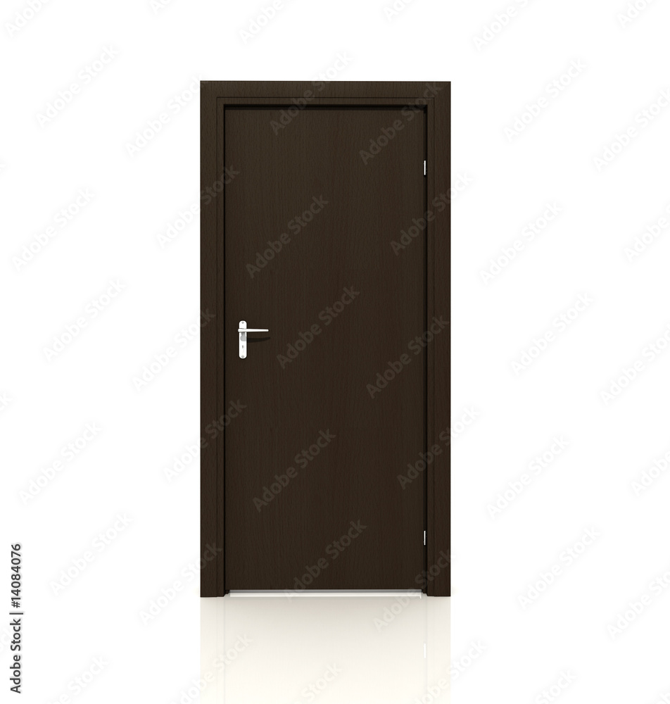 brown door isolated on white -rendering brown door isolated on white -rendering