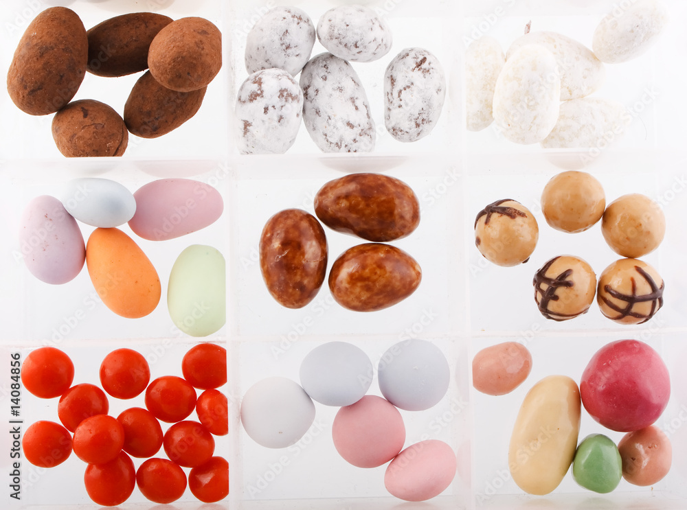 colored sweets on a white background colored sweets on a white background