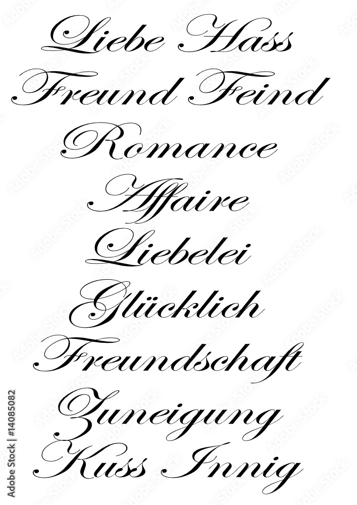 Schriften für die Liebe Adobe Stock