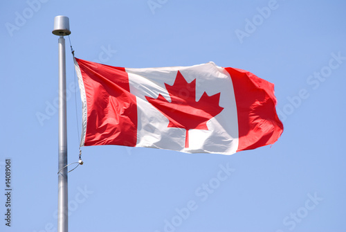 Canadian Flag with blue sky
