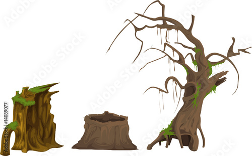 various dead trees