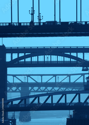 Newcastle bridges in blue photo