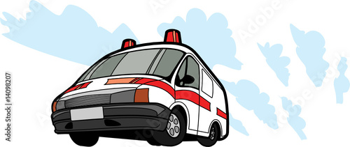 Ambulance car in motion