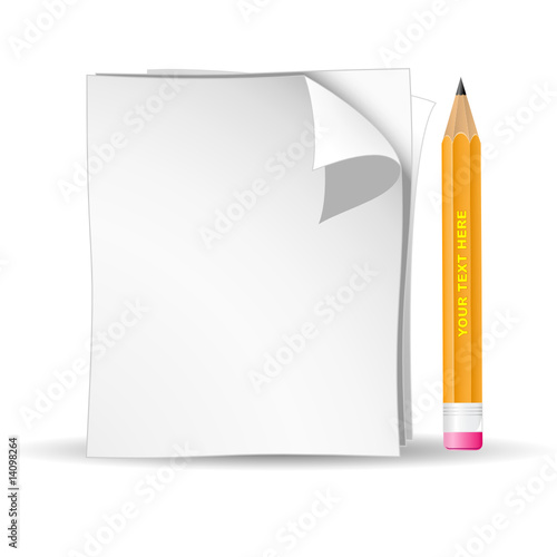 Vector 3d black pencil and paper