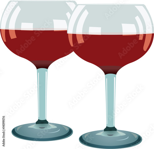Two glass with red wine