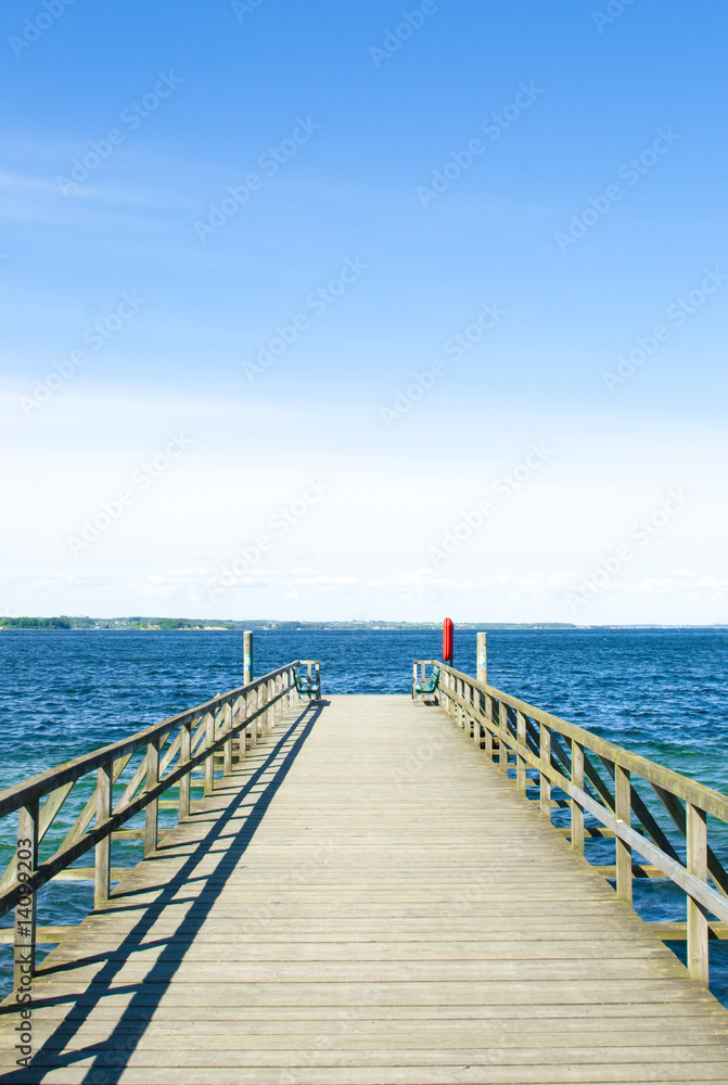 Foot bridge at Flensburg coast (Baltic Sea, Germany)