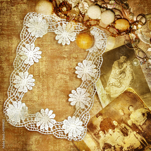 vintage romantic background with lacy frame