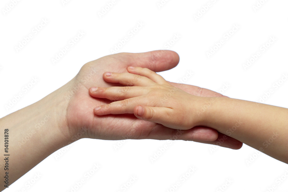 father and child handshake