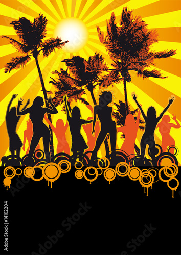 Orange Retro Beach Party