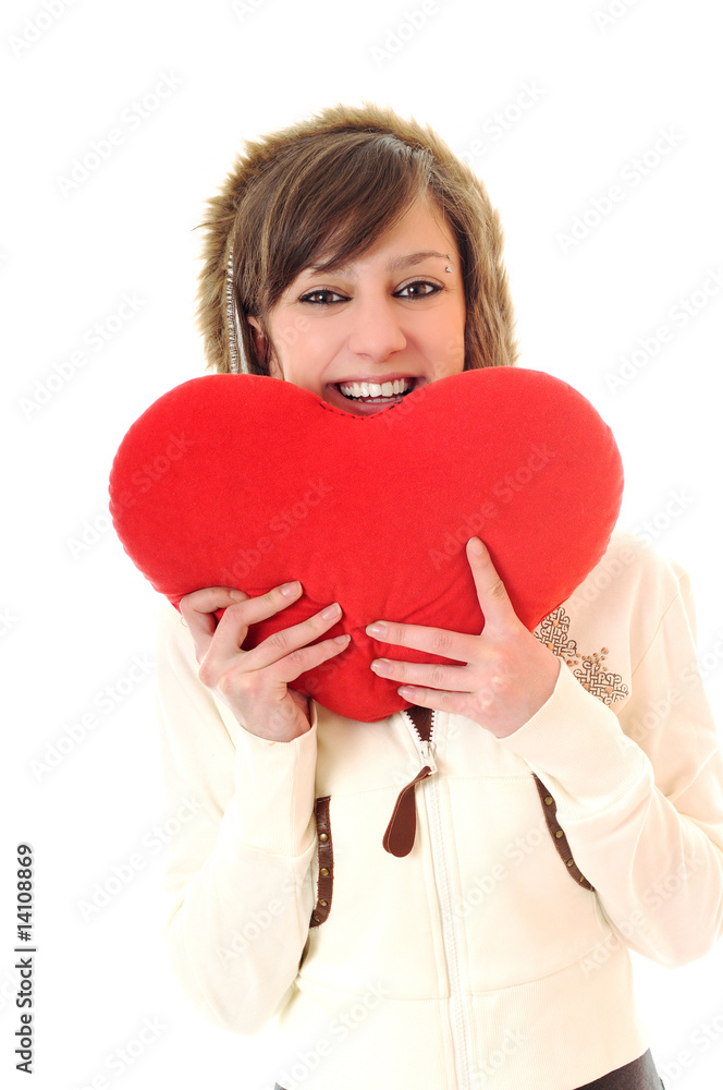 woman heart isolated