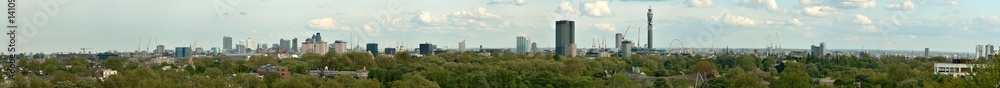 Panoramic view over London, England, UK from Primrose Hill.