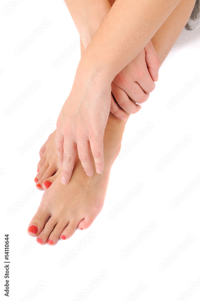 Fototapeta premium woman leg care c