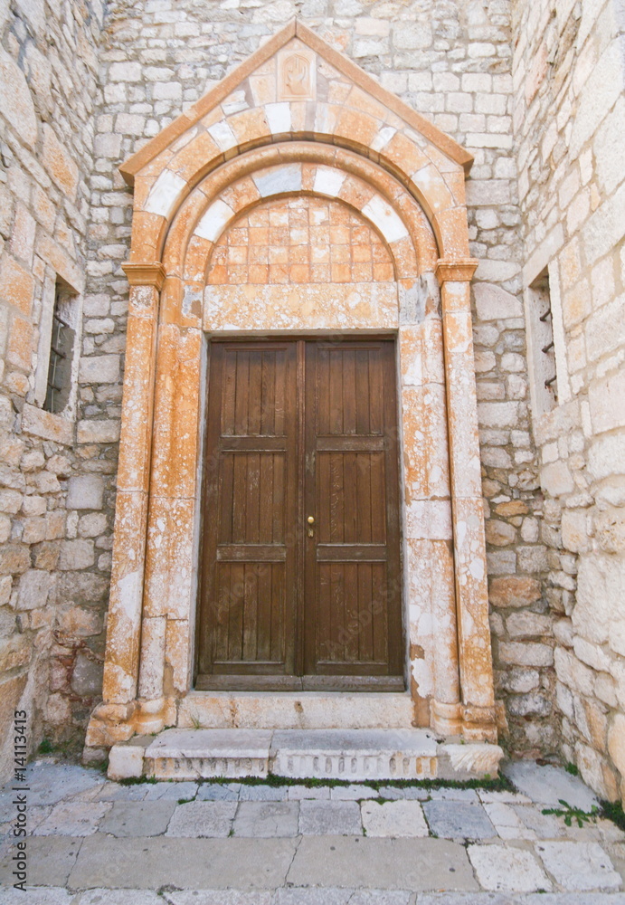 Old chatedral wooden door
