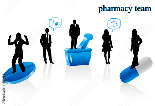 Illustration of pharmacy team