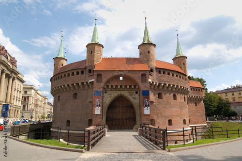Military building - Barbican in Krakow, Poland photo