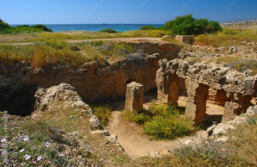 paphos tombeaux des rois et mediterranée à Chypre