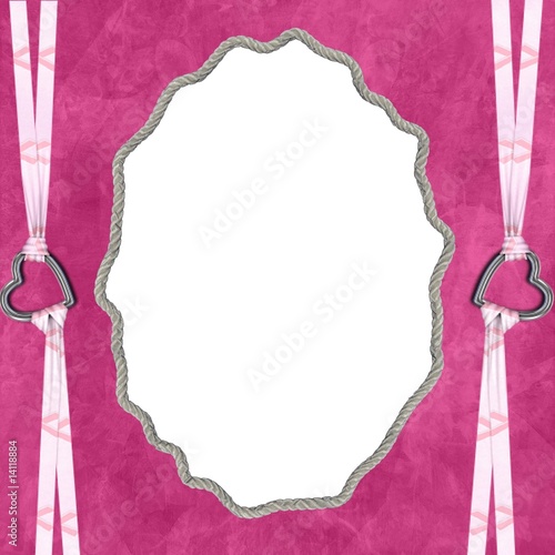 cadre corde sur fond rose