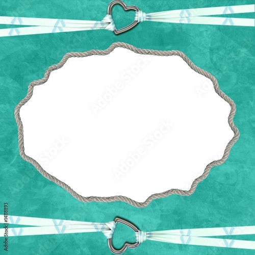 cadre corde et fond turquoise