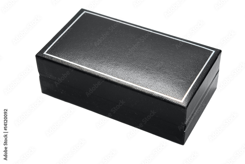 black leather box on white black leather box on white
