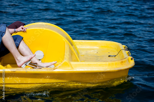 yellow paddleboat
