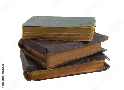 Stack of Old Books over white