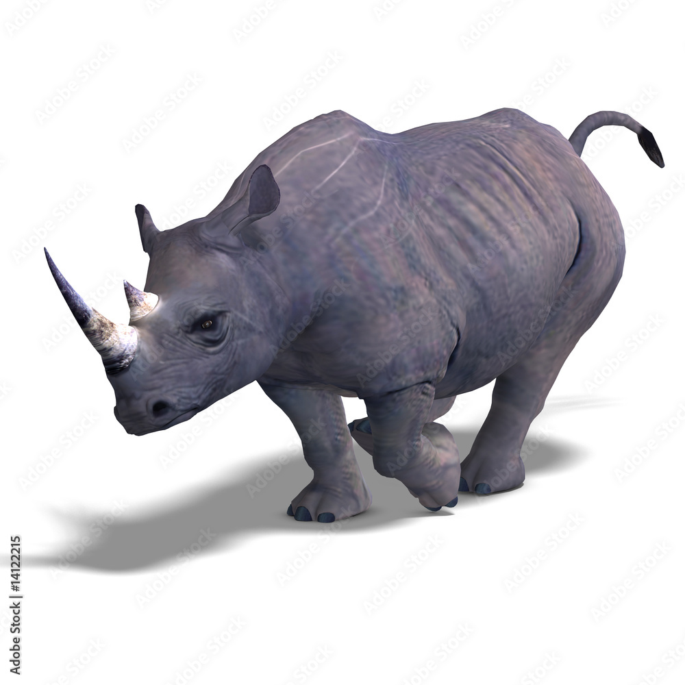 Obraz premium Rhinoceros Rendering