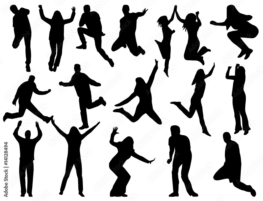 Illustration of people jumping Illustration of people jumping