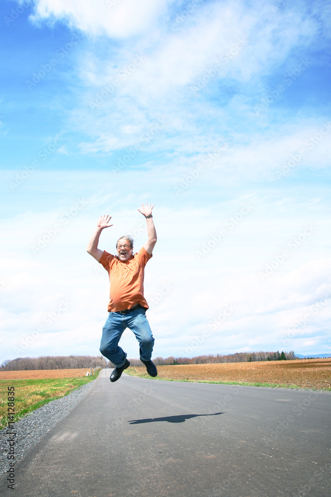 Fototapeta premium Man jumping in the air