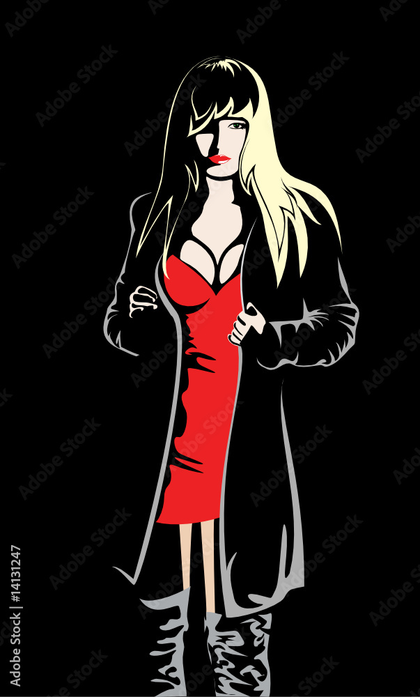 Vector. A series of images of young and beautiful girls. Vector. A series of images of young and beautiful girls.