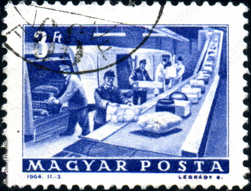 Magyar Posta. Tri postal. Timbre postal oblitéré. 1964.