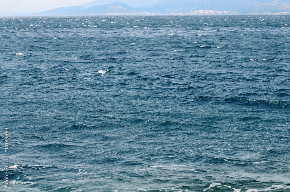 Sea surface with very strong wind