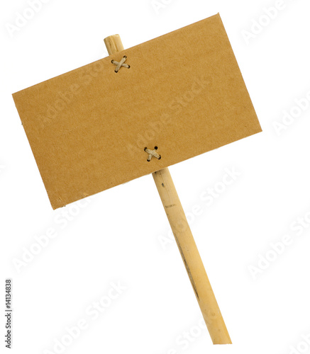 image d'un panneau en bambou et carton détouré blanc