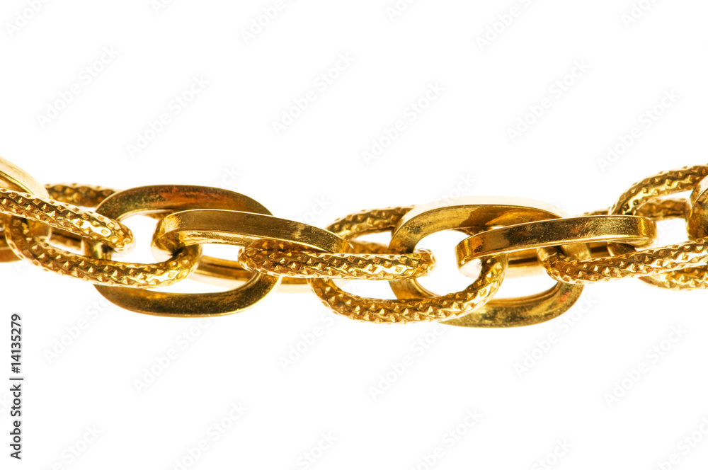 Golden chain isolated on the white background Golden chain isolated on the white background