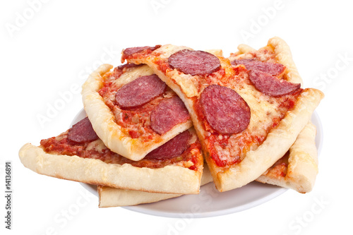 sliced salami pizza