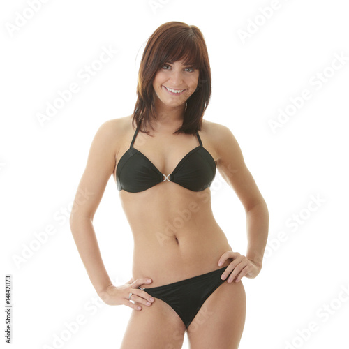 Happy young woman in bikini