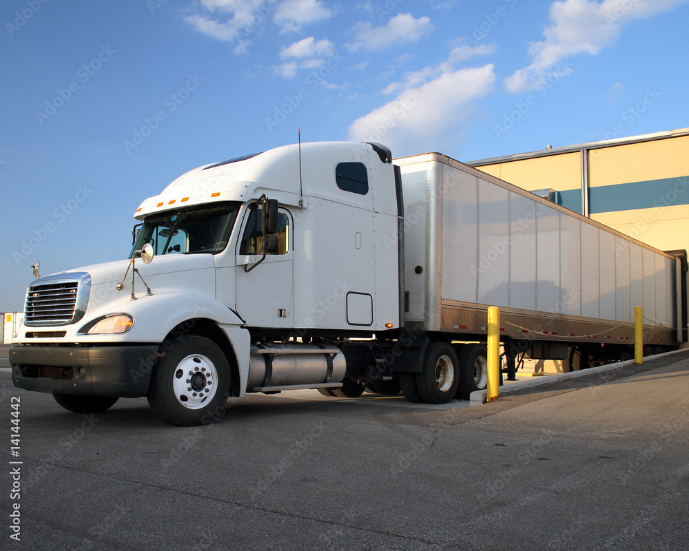 Semi Truck / Tractor Trailer at loading Dock Stock Photo Adobe Stock