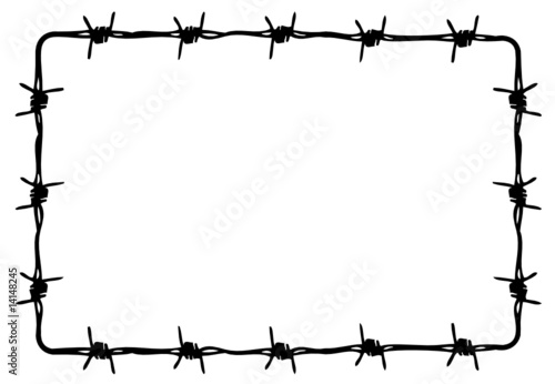 Cadre Fil de fer barbelé -- Barbed wire fence Frame