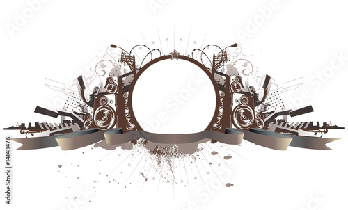 Vector illustration of style urban grunge frame