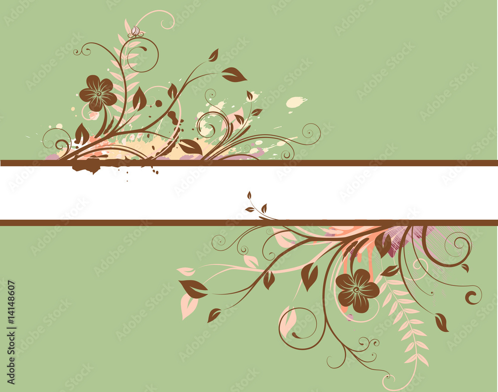 Vector illustration of green Floral Decorative banner Vector illustration of green Floral Decorative banner