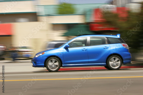 Motion Blur Blue Car