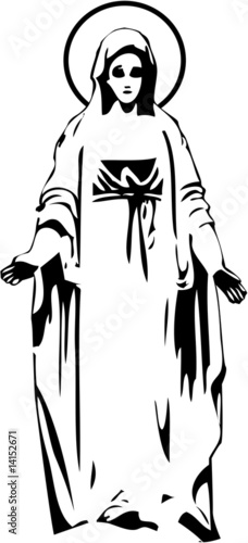 the vector Virgin Mary statue silhouette