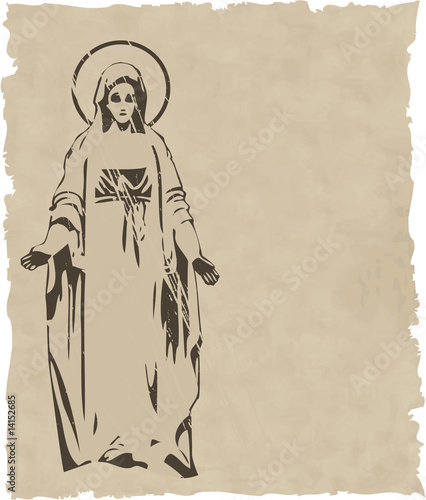 the vector Virgin Mary statue silhouette