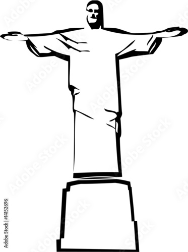 the vector iesus christ rio de janeiro statue silhouette