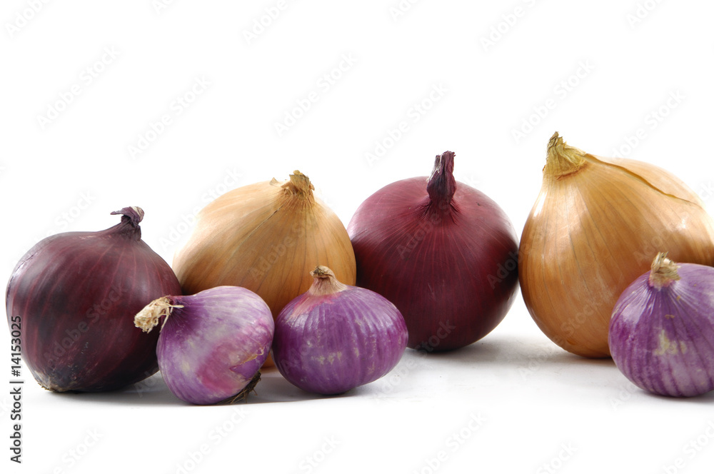 Group of red and yellow onions Group of red and yellow onions